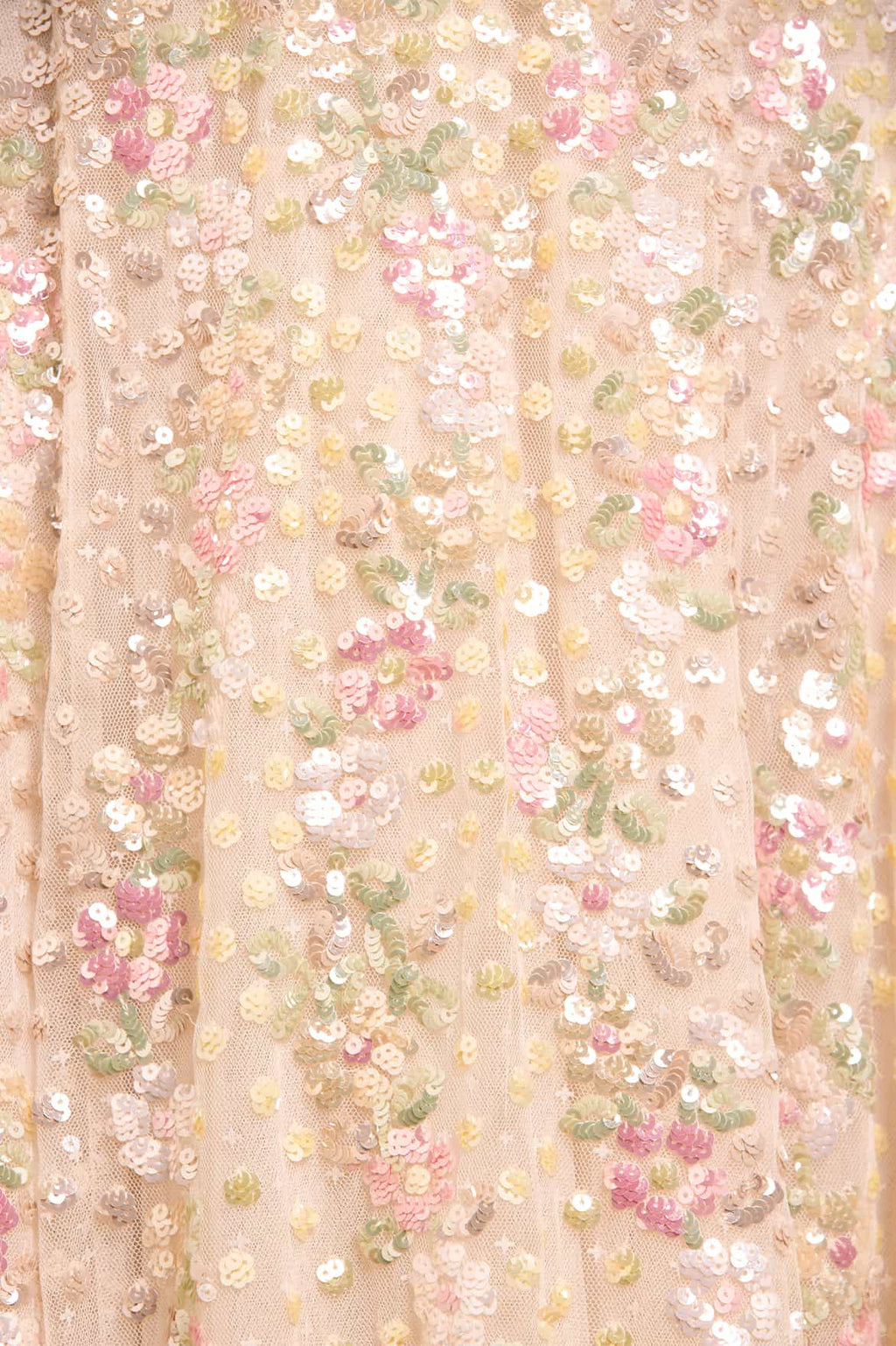 Confetti Ruffle Off-Shoulder Ankle Gown