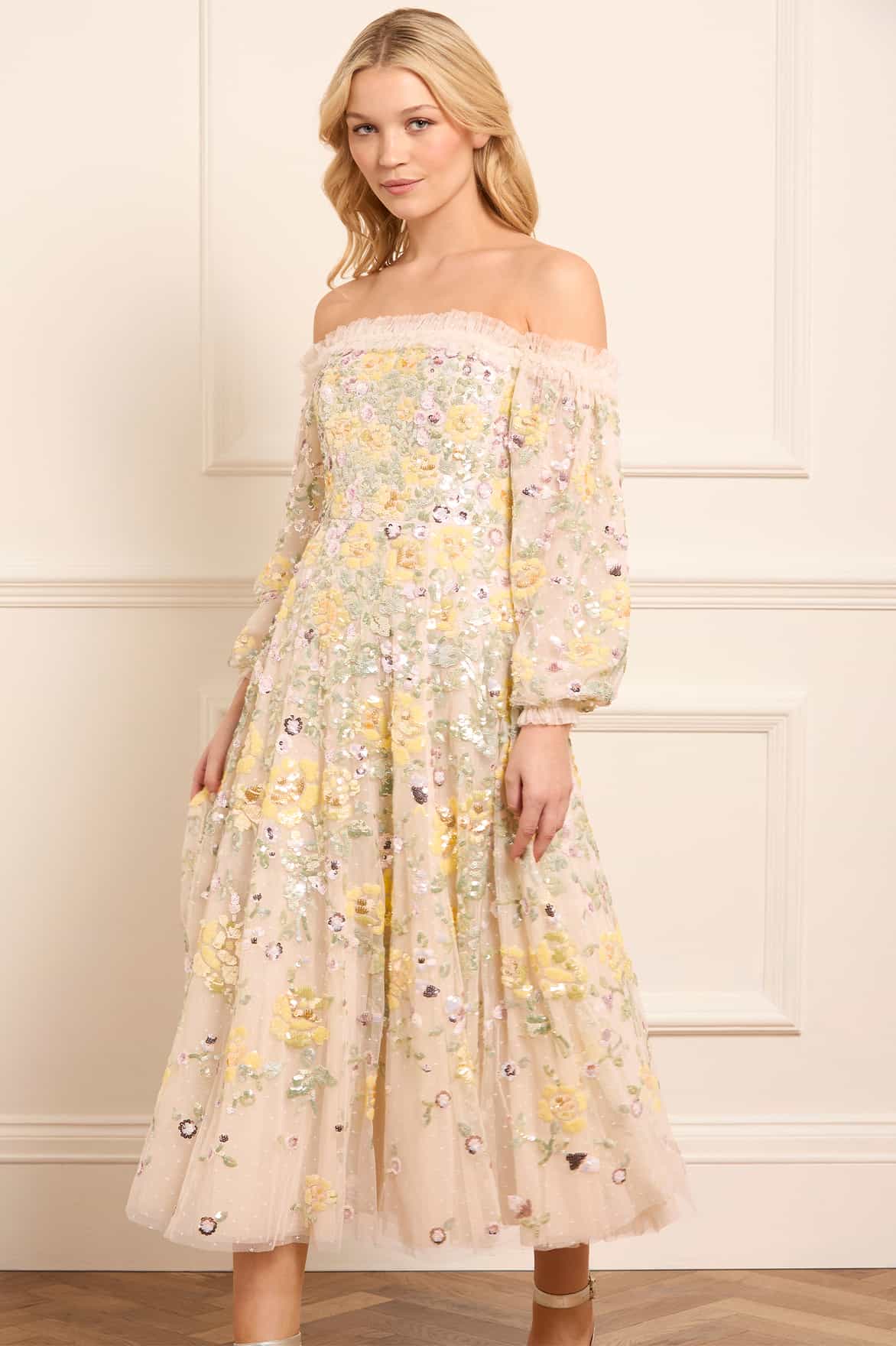 Elina Rose Off-Shoulder Ballerina Dress