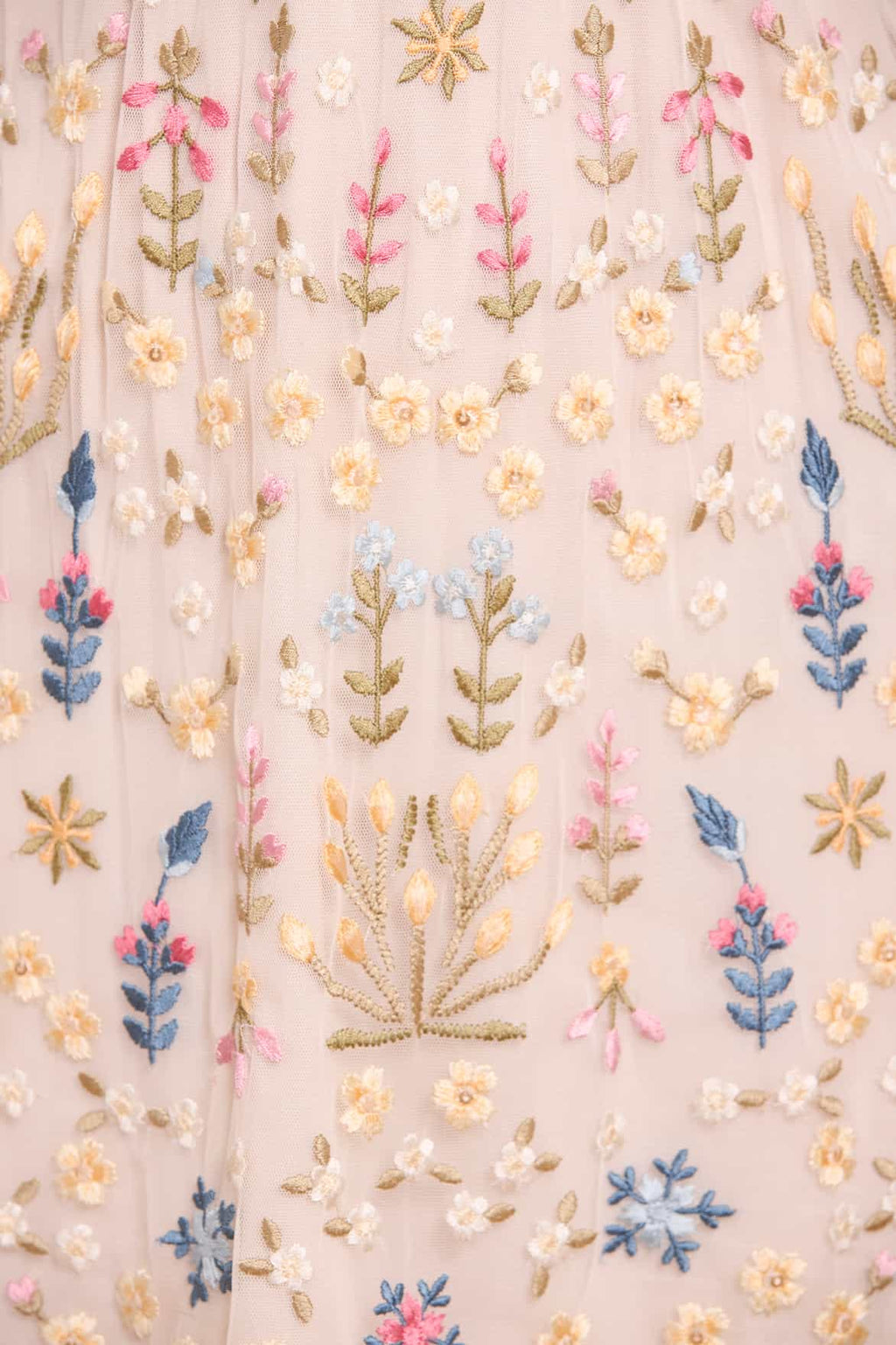 Flowerbed Embroidery Mini Dress