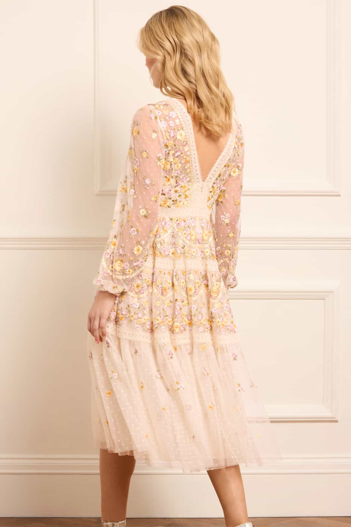 Garland Ribbon Midaxi Dress