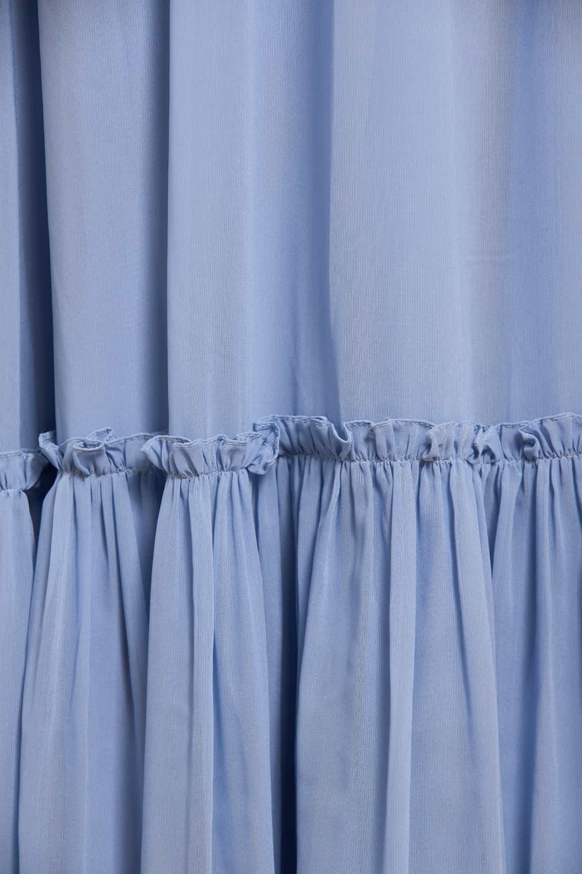 Harper Chiffon Cape Ankle Gown