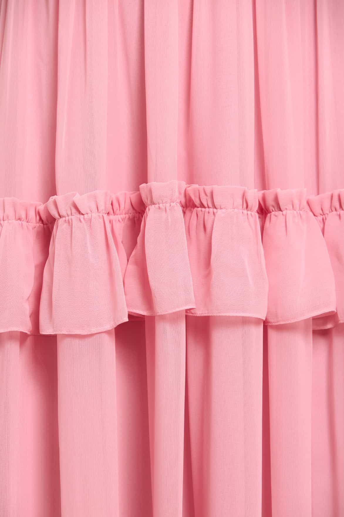 Isabel Chiffon Strapless Ankle Gown