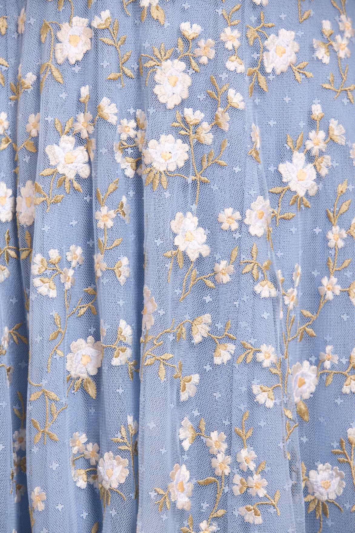 Lea Ditsy One-Shoulder Ankle Gown