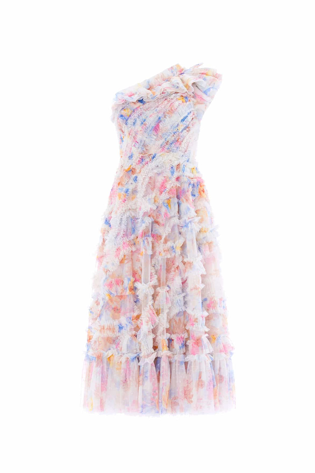 Mariannes Floral Aaliyah One-Shoulder Ballerina Dress