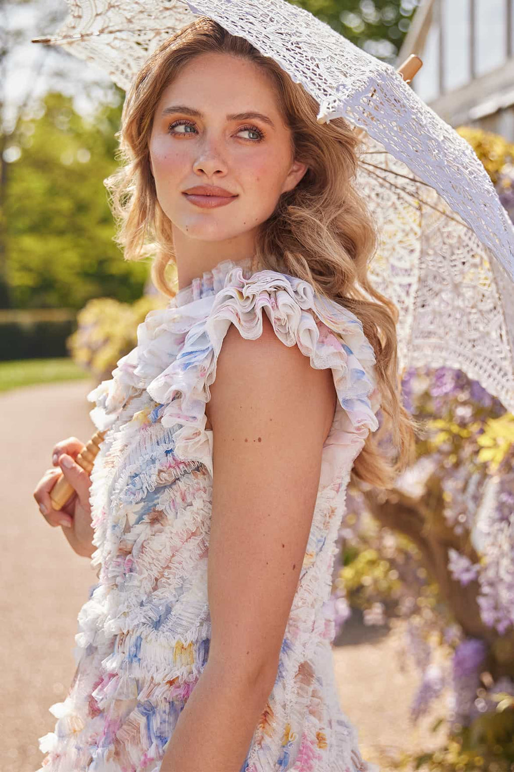 Mariannes Floral Aaliyah One-Shoulder Ballerina Dress