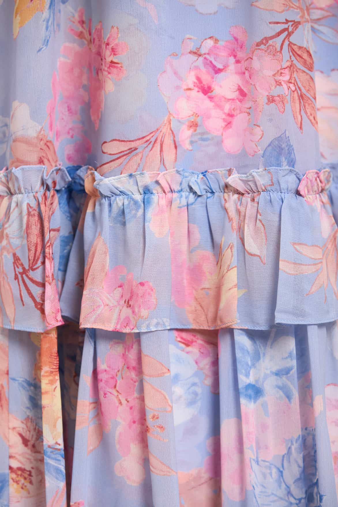 Mariannes Floral Chiffon Short Sleeve Ballerina Dress