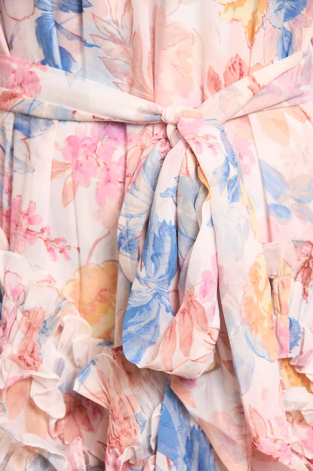 Mariannes Floral Chiffon Sleeveless Micro Mini Dress