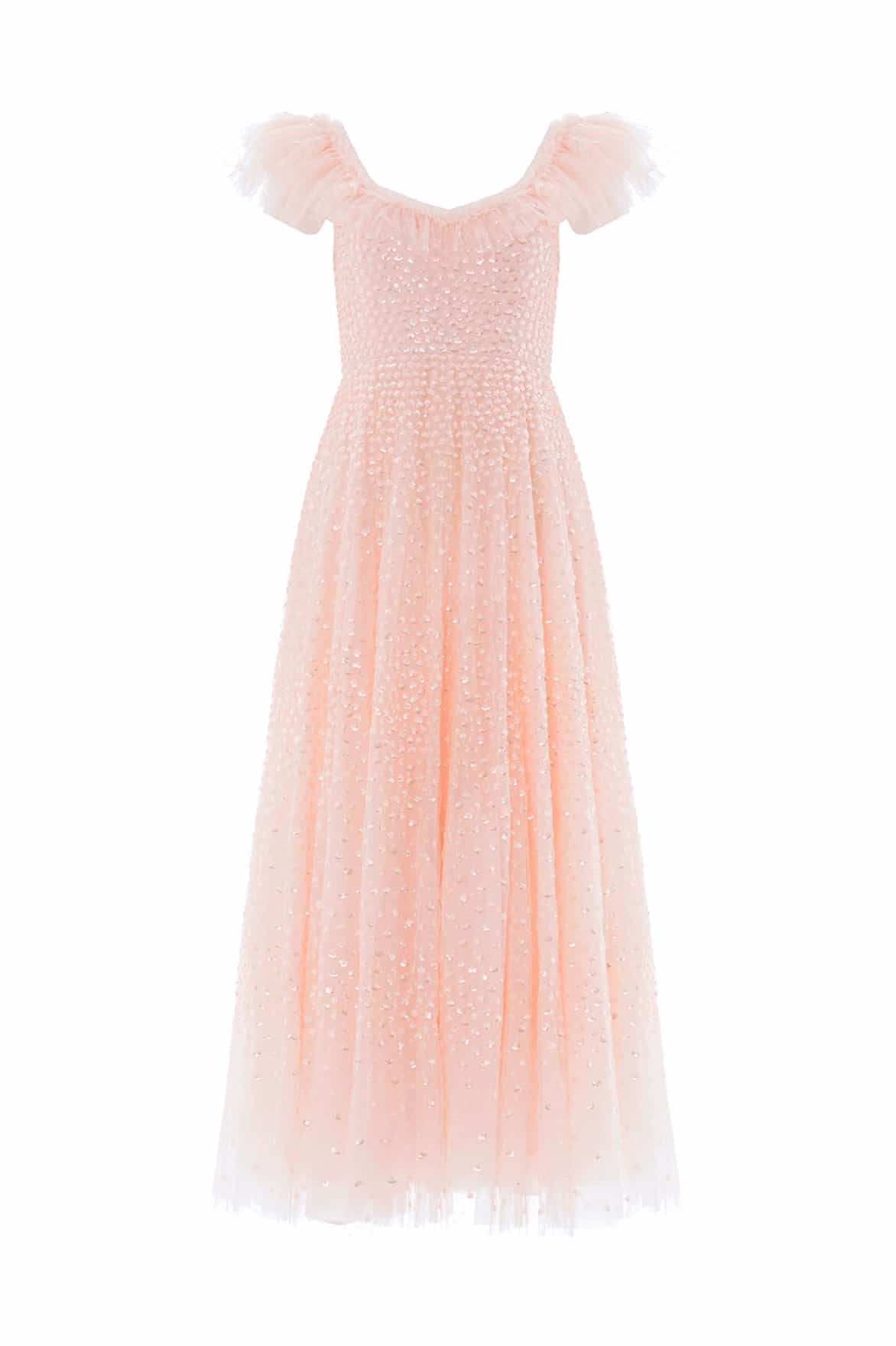 Scatter Dot Ruffle Backless Ballerina Dress